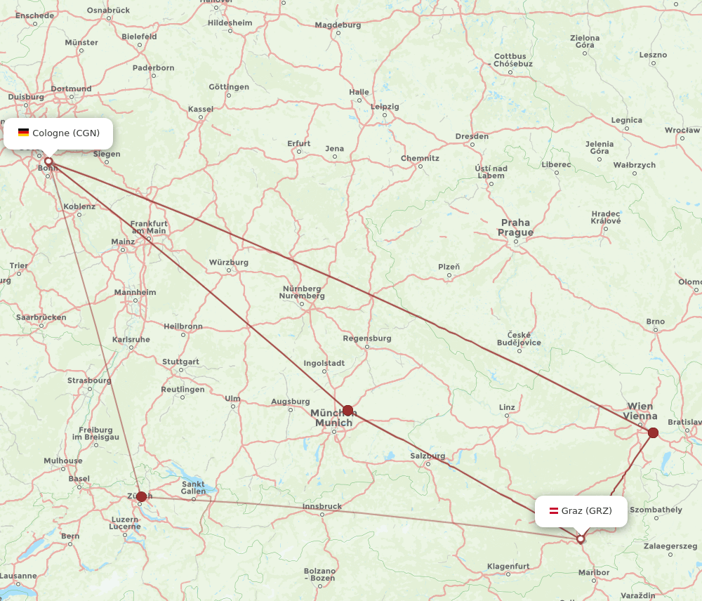 CGN-GRZ flight routes