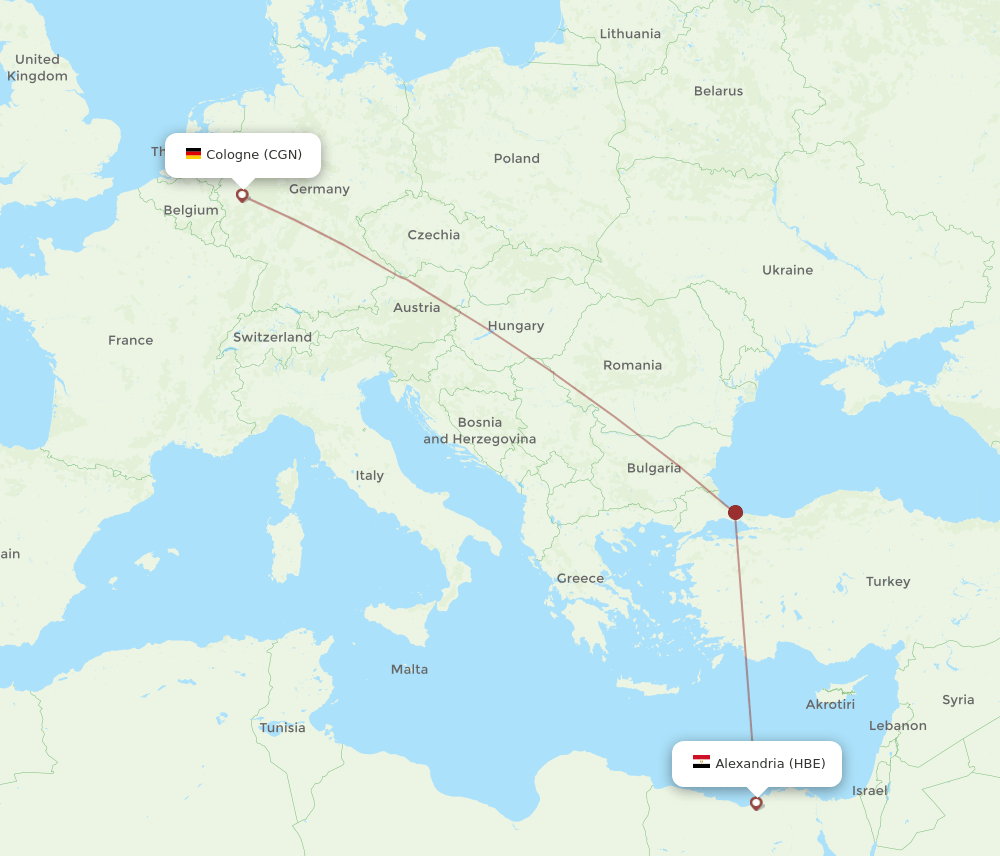 CGN-HBE flight routes