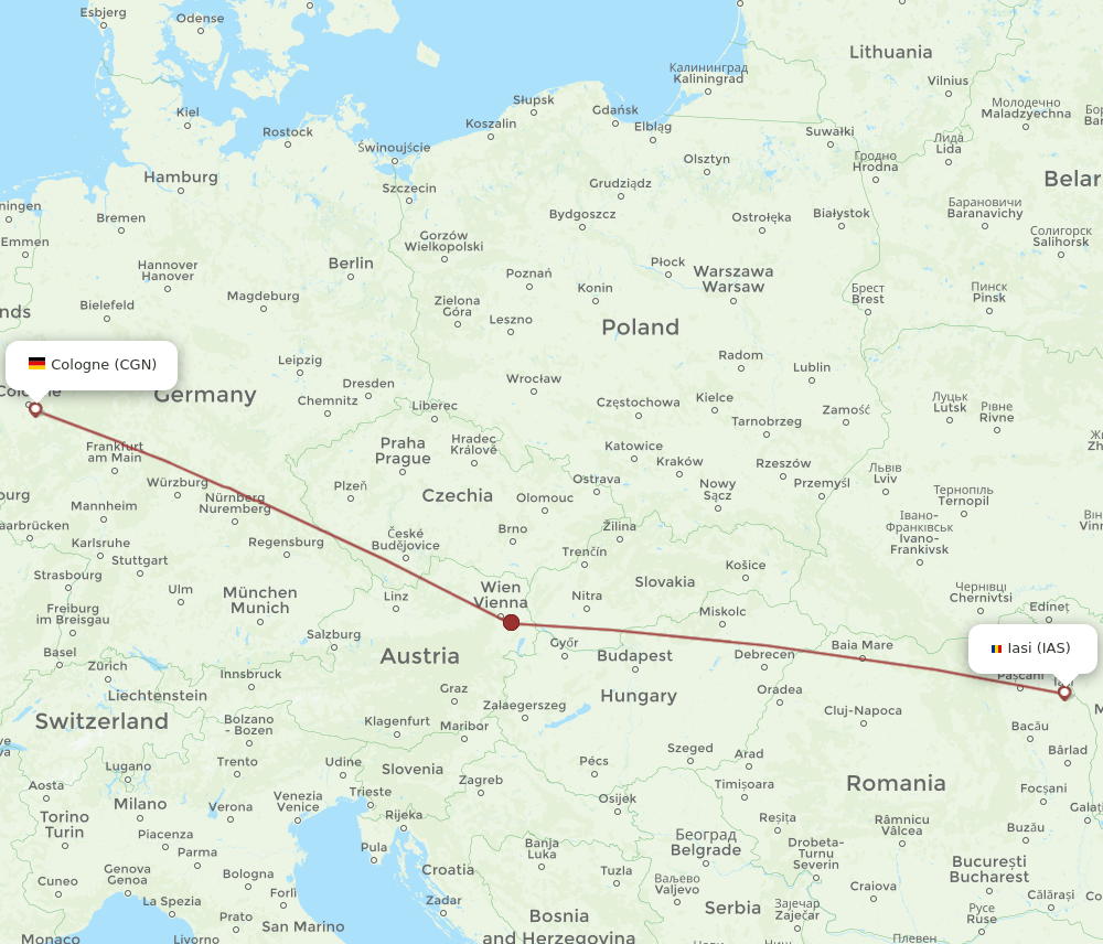 CGN-IAS flight routes