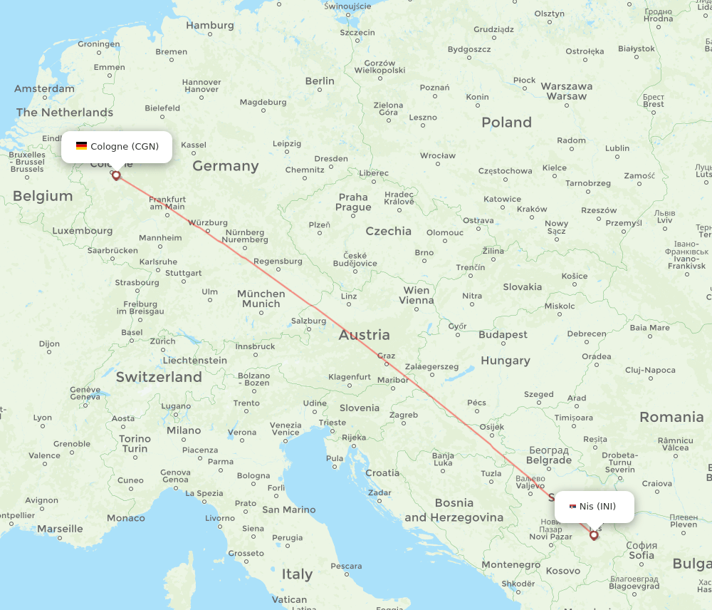 CGN-INI flight routes