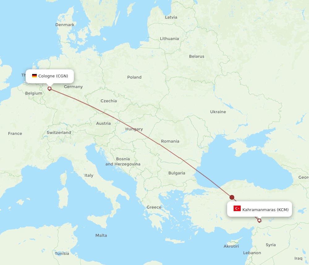 CGN-KCM flight routes