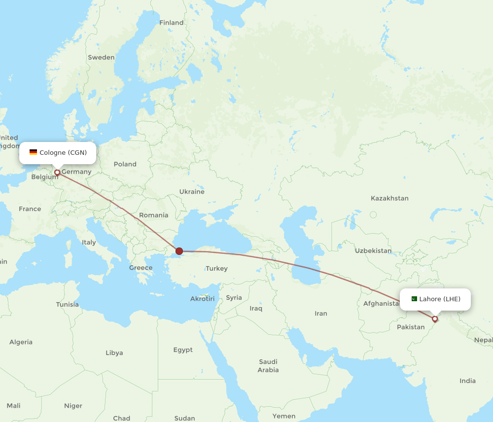 CGN-LHE flight routes