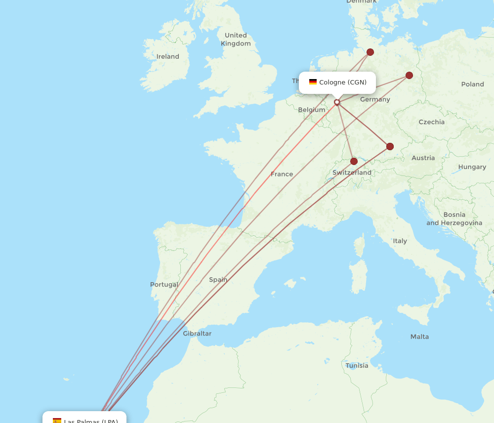 CGN-LPA flight routes