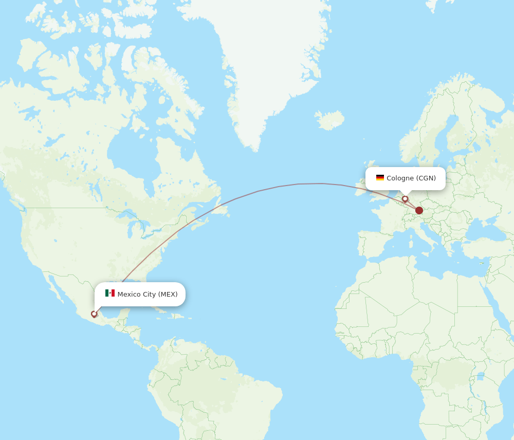 CGN-MEX flight routes