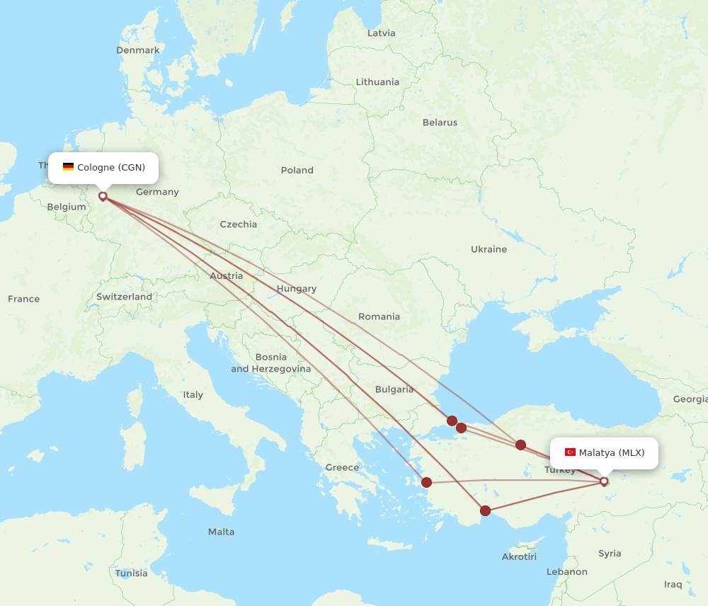 CGN-MLX flight routes