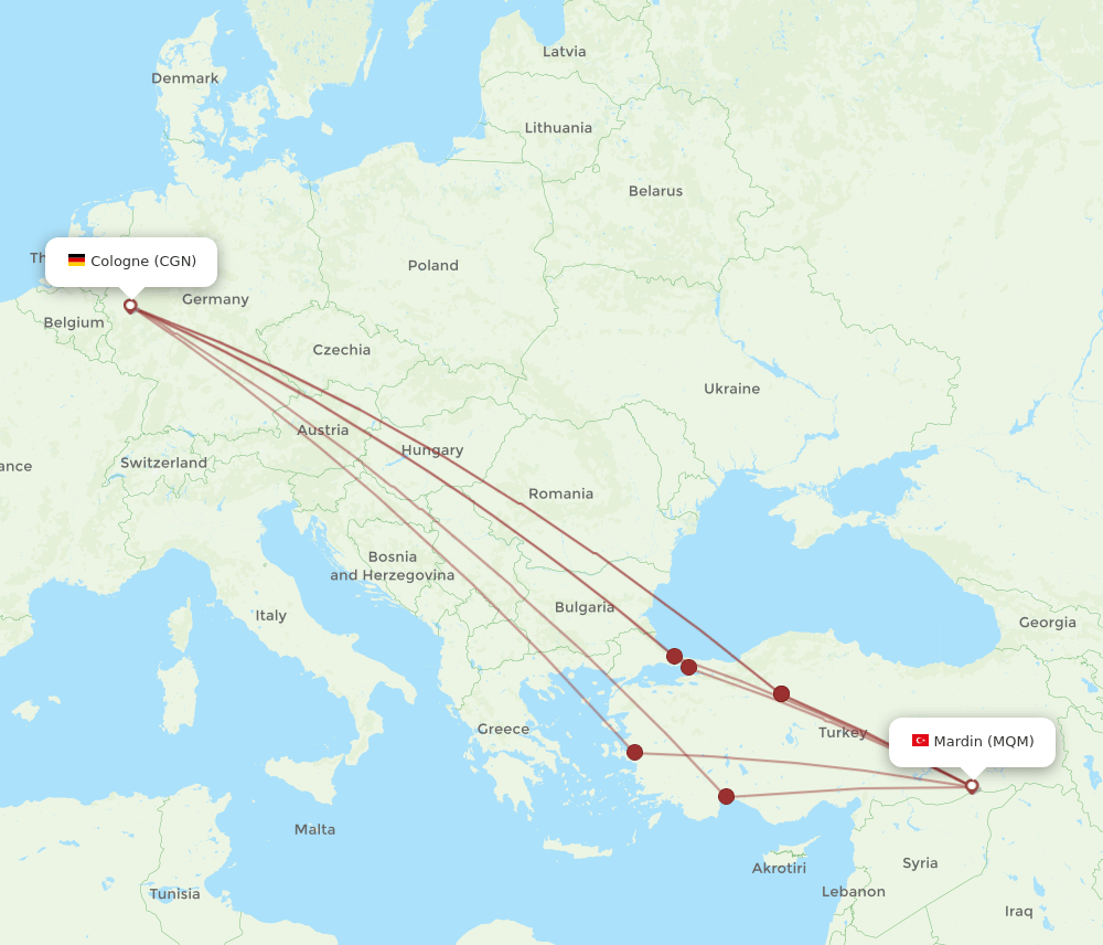 CGN-MQM flight routes