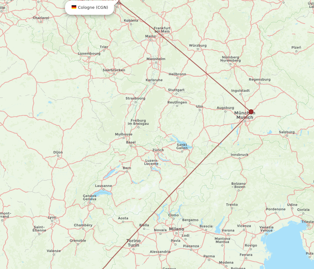 CGN to MRS flights and routes map