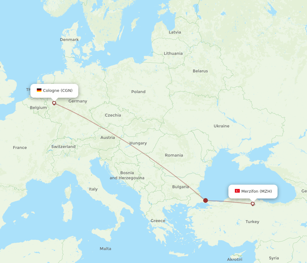 CGN-MZH flight routes