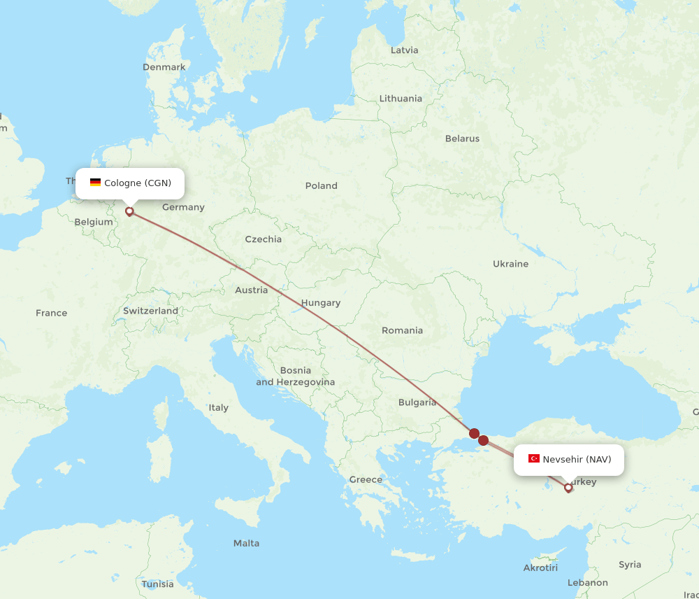 CGN to NAV flights and routes map
