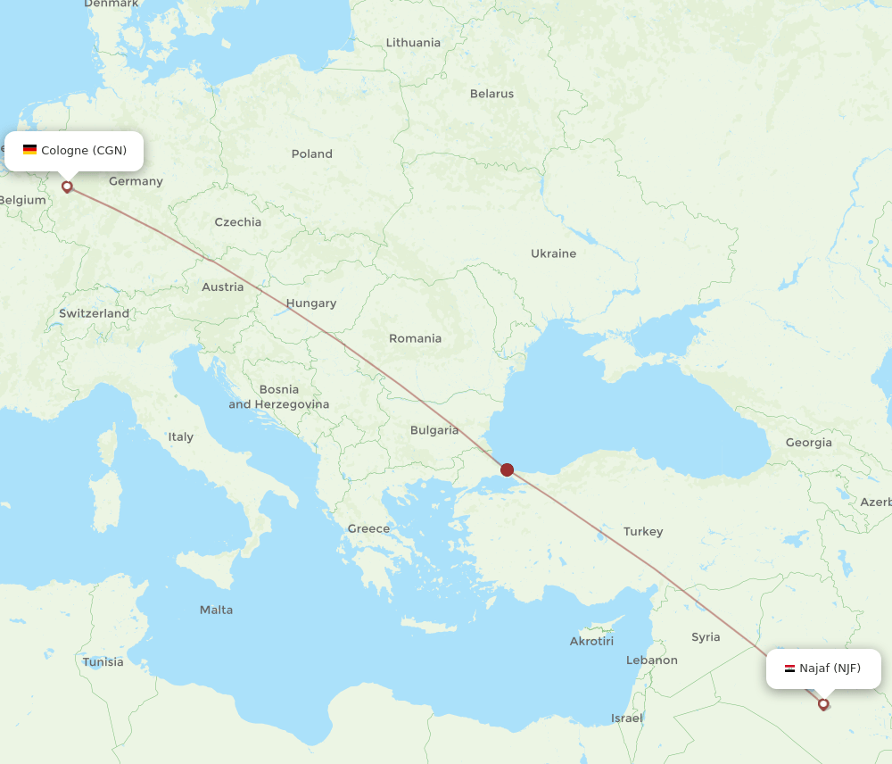 CGN-NJF flight routes