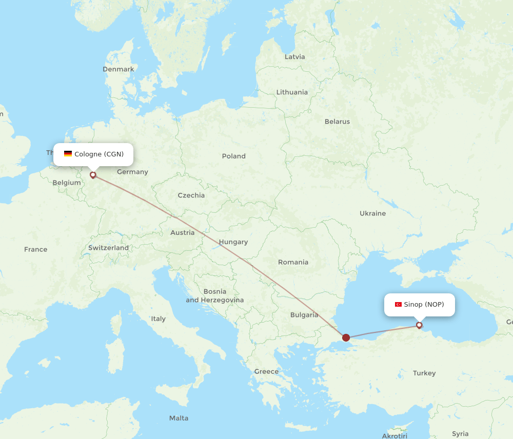 CGN-NOP flight routes