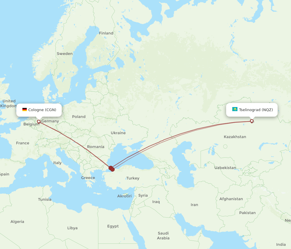 CGN-NQZ flight routes