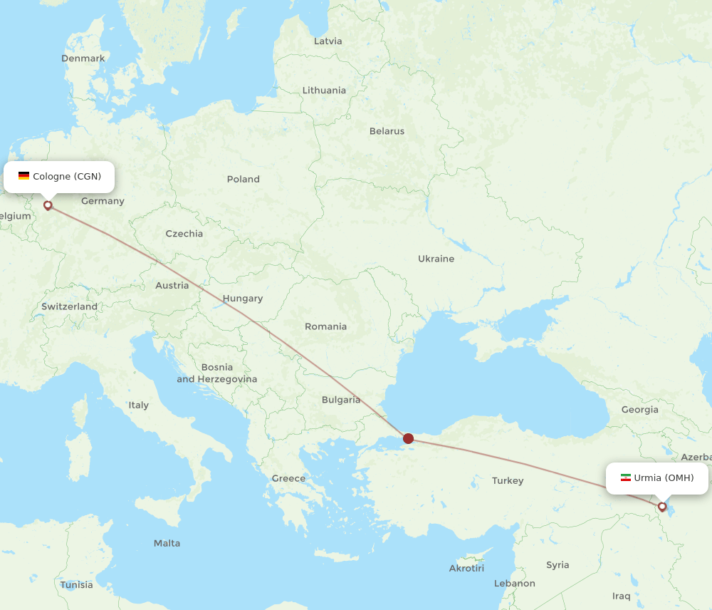 CGN-OMH flight routes