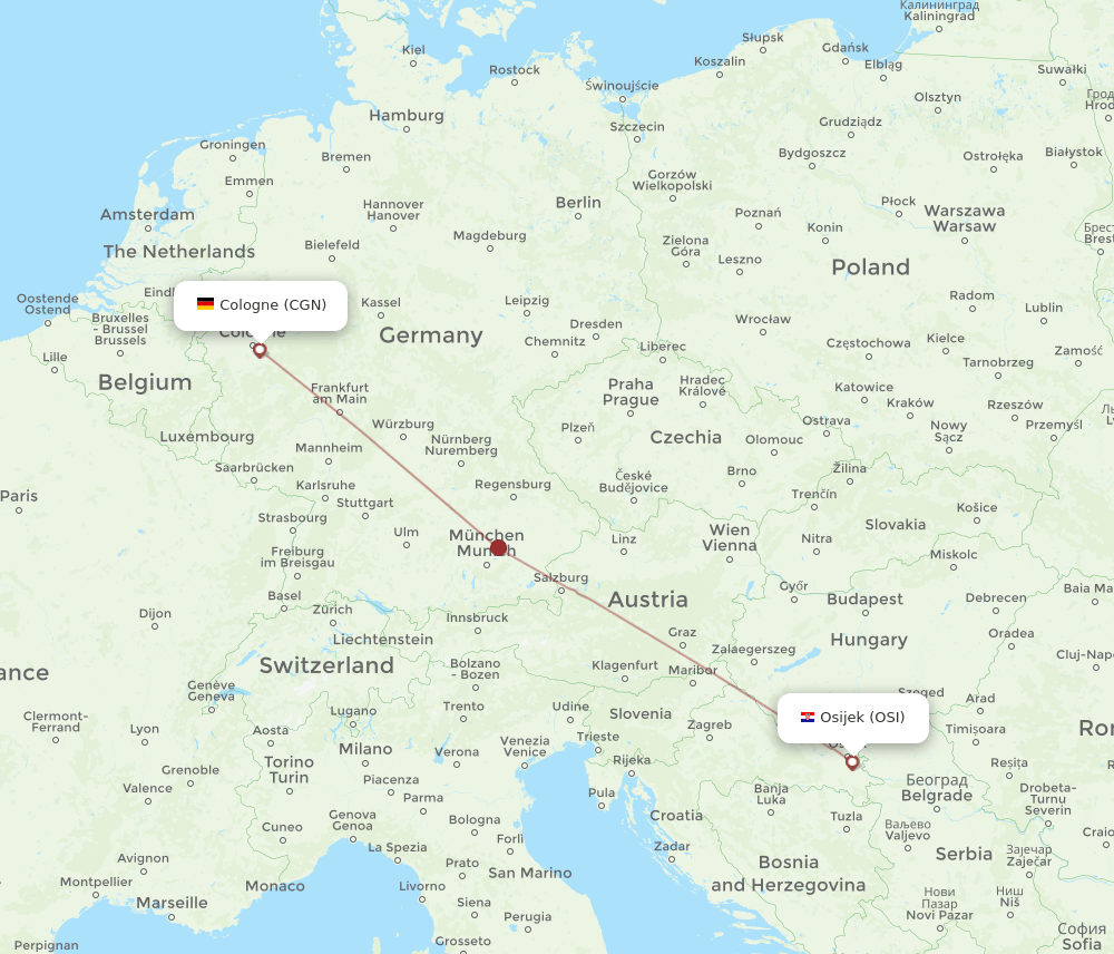 CGN-OSI flight routes