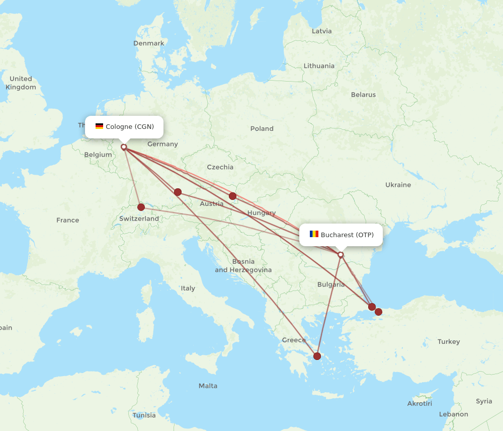 CGN-OTP flight routes