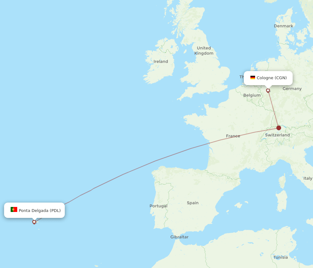 CGN-PDL flight routes