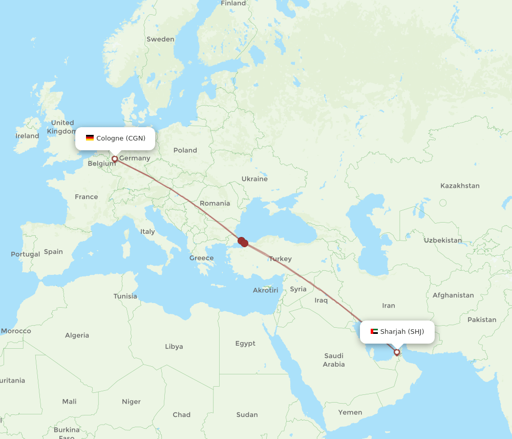 CGN-SHJ flight routes