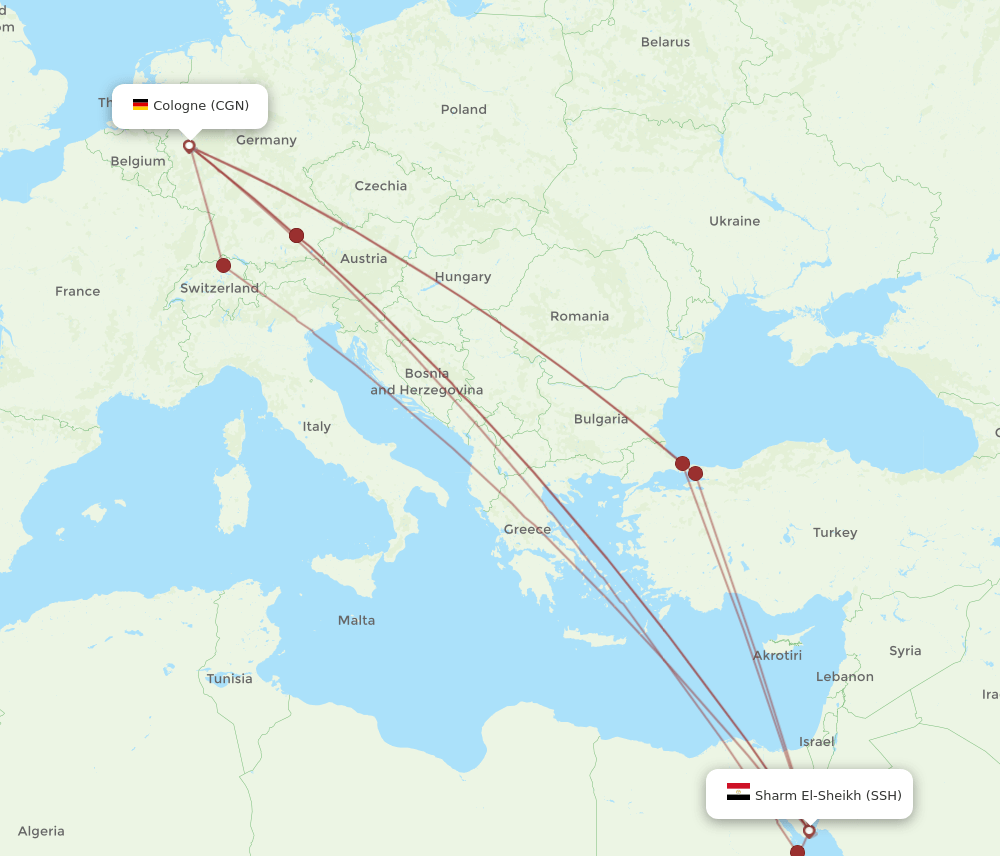 CGN-SSH flight routes