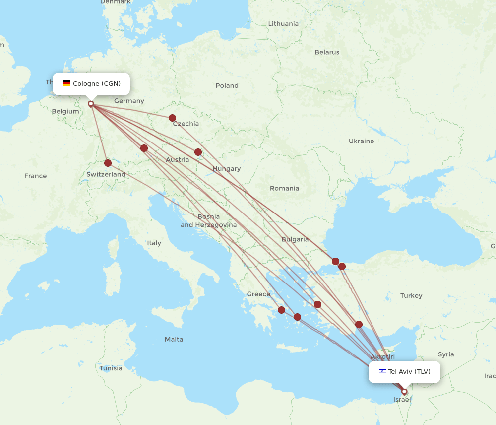 CGN-TLV flight routes