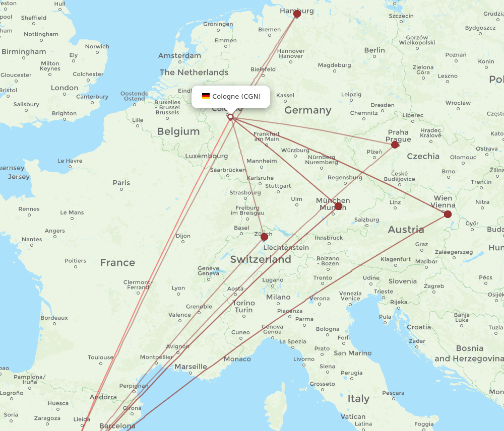 CGN-VLC flight routes