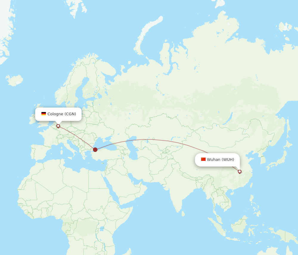 CGN-WUH flight routes