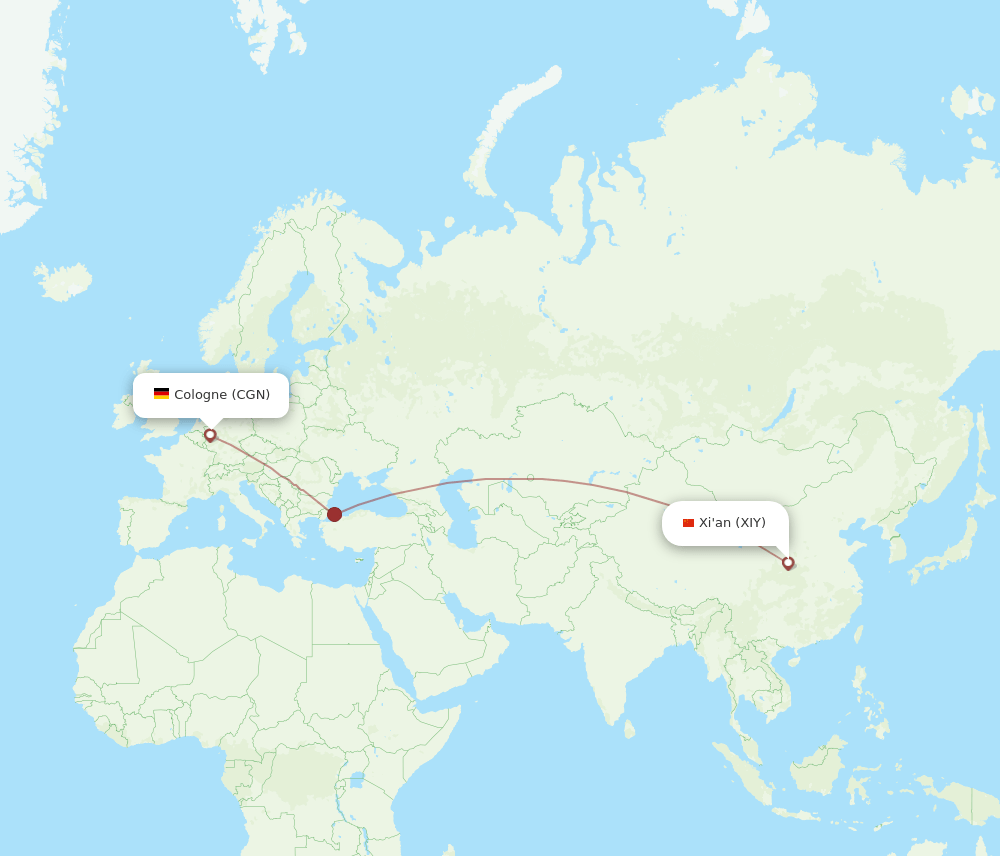 CGN-XIY flight routes