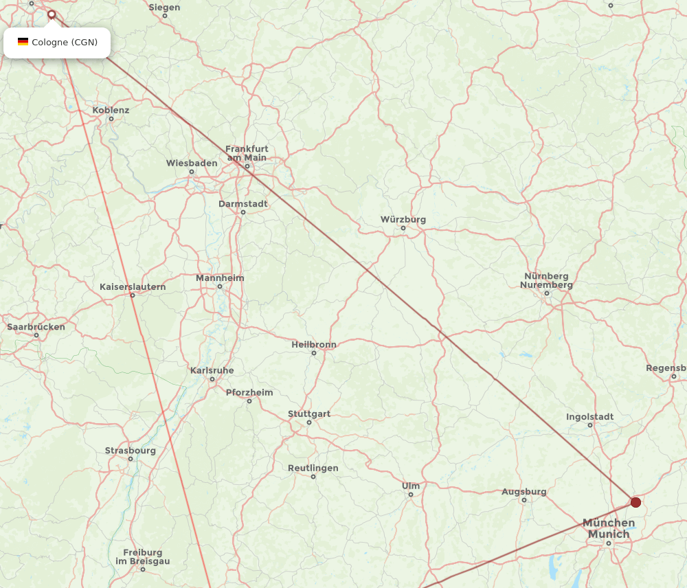 CGN to ZRH flights and routes map