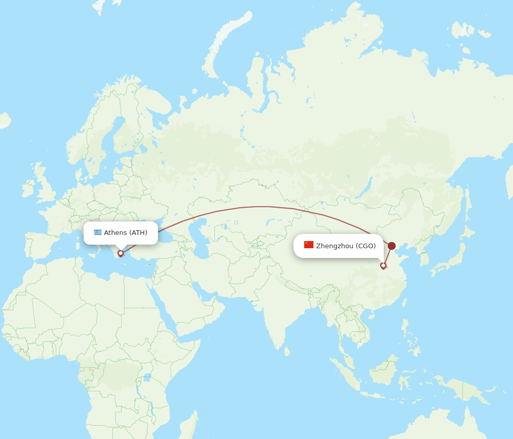 CGO-ATH flight routes