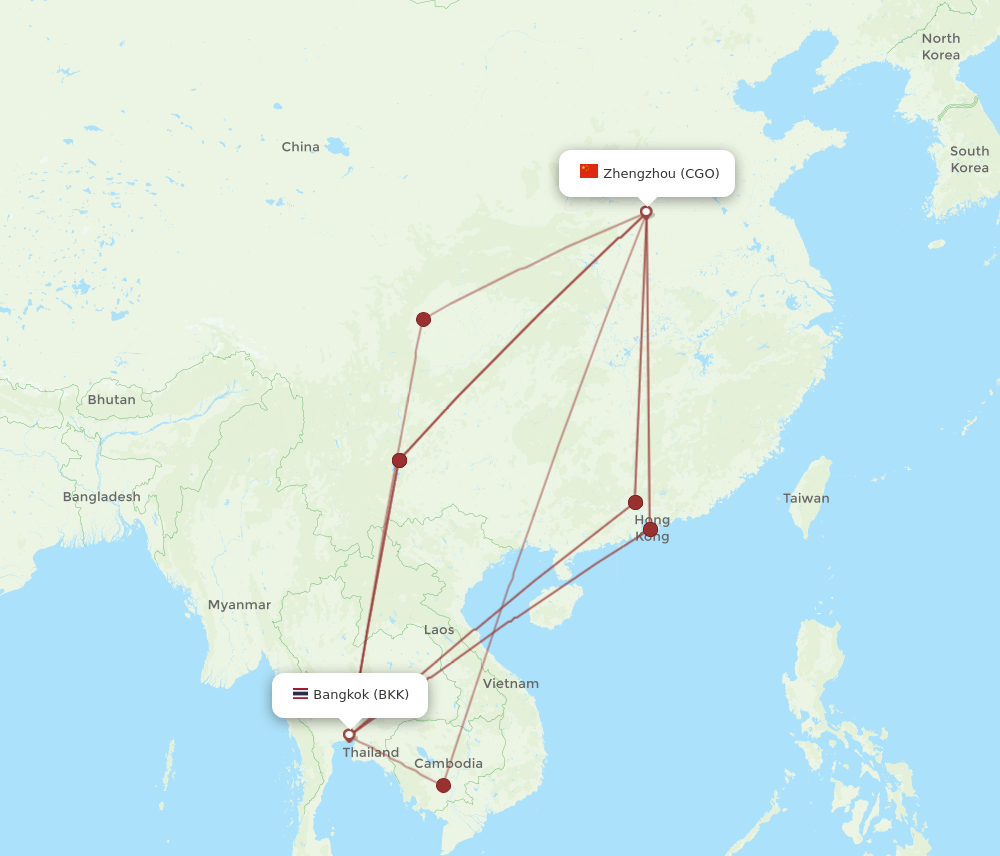 CGO-BKK flight routes