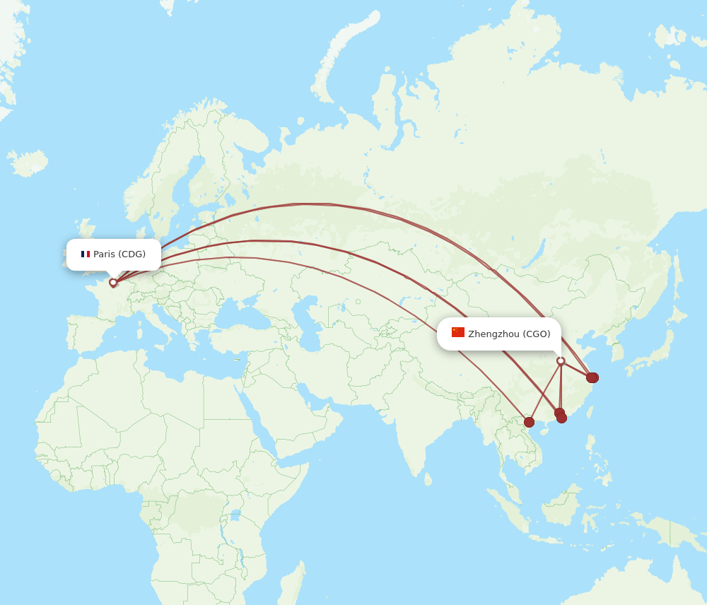 CGO-CDG flight routes