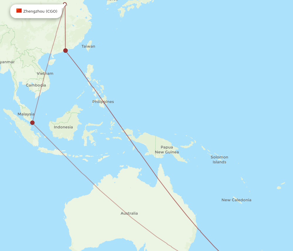 CGO-CHC flight routes
