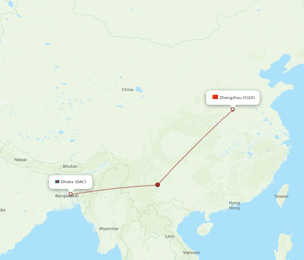 CGO-DAC flight routes