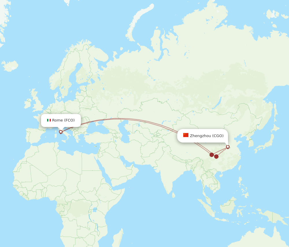 CGO-FCO flight routes