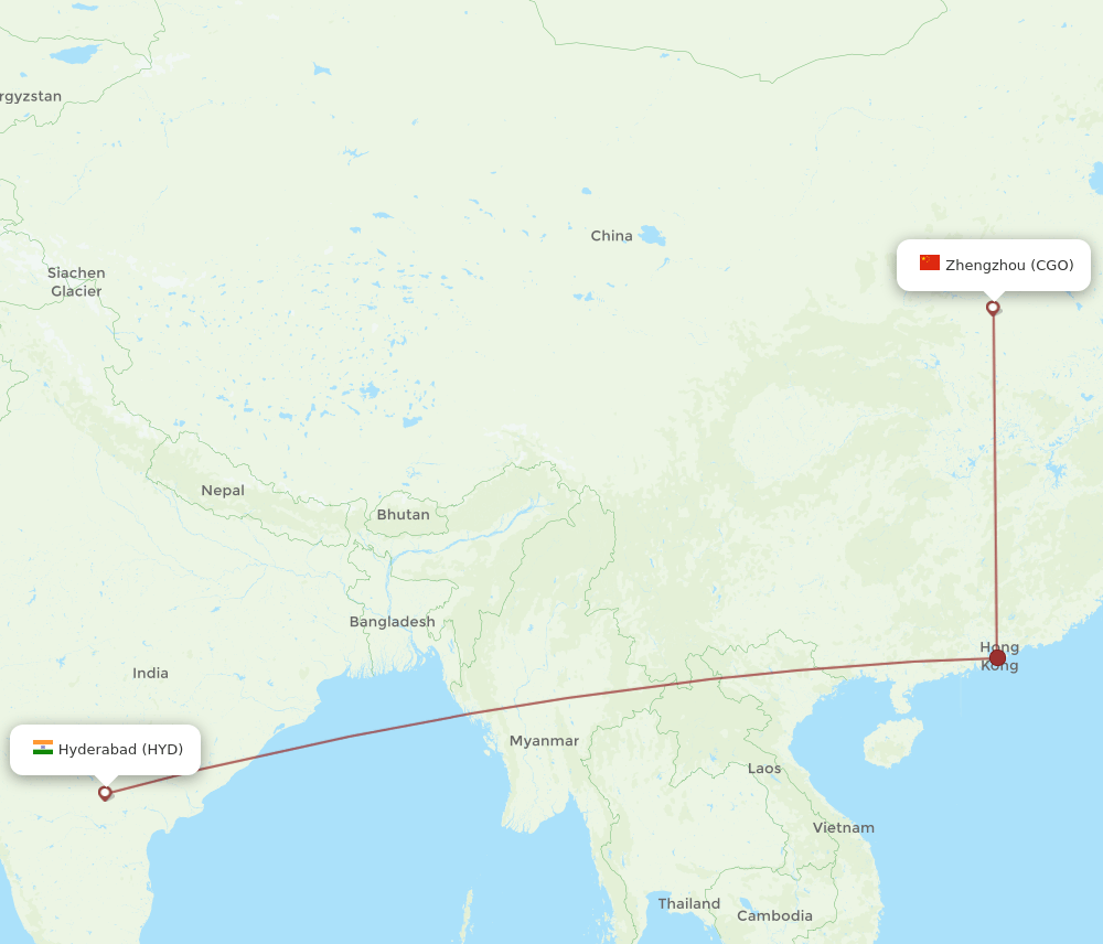 CGO-HYD flight routes