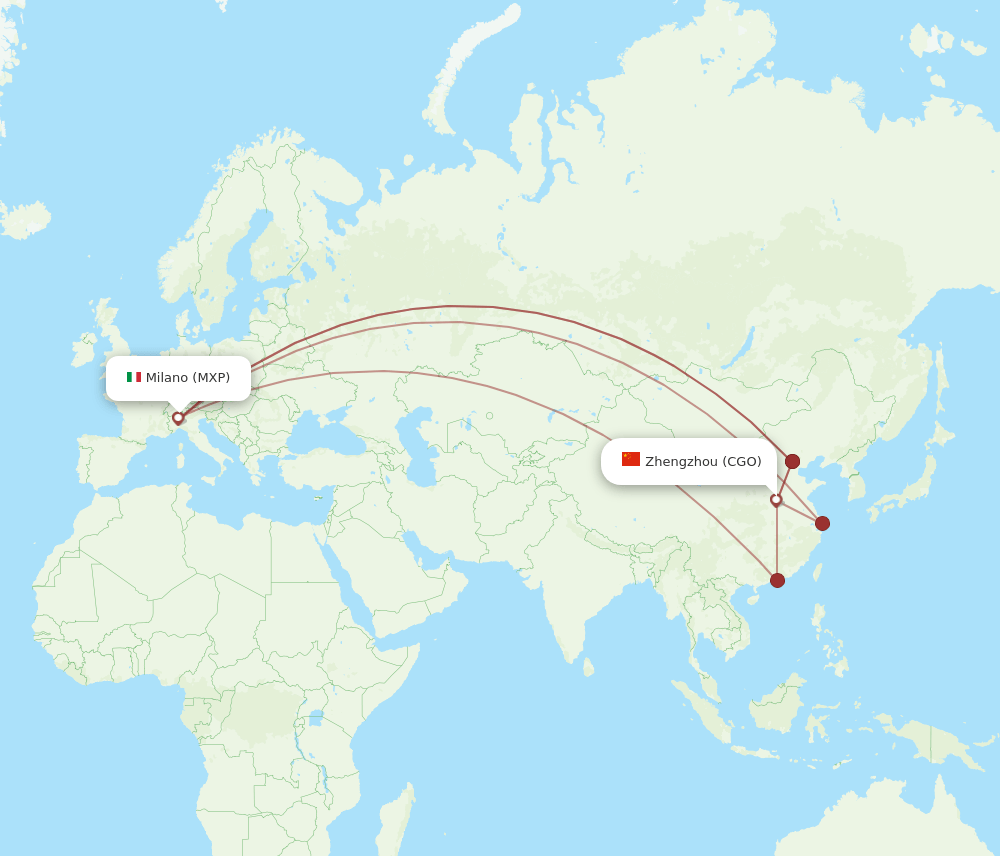 CGO-MXP flight routes