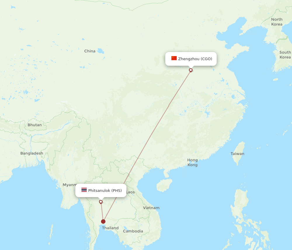 CGO-PHS flight routes