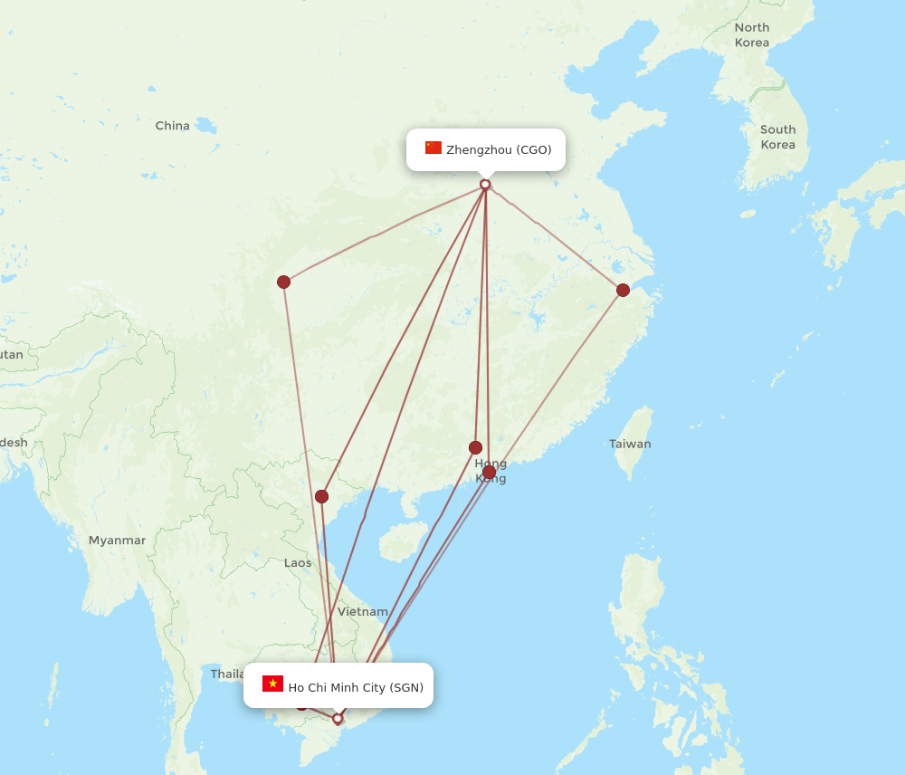 CGO-SGN flight routes