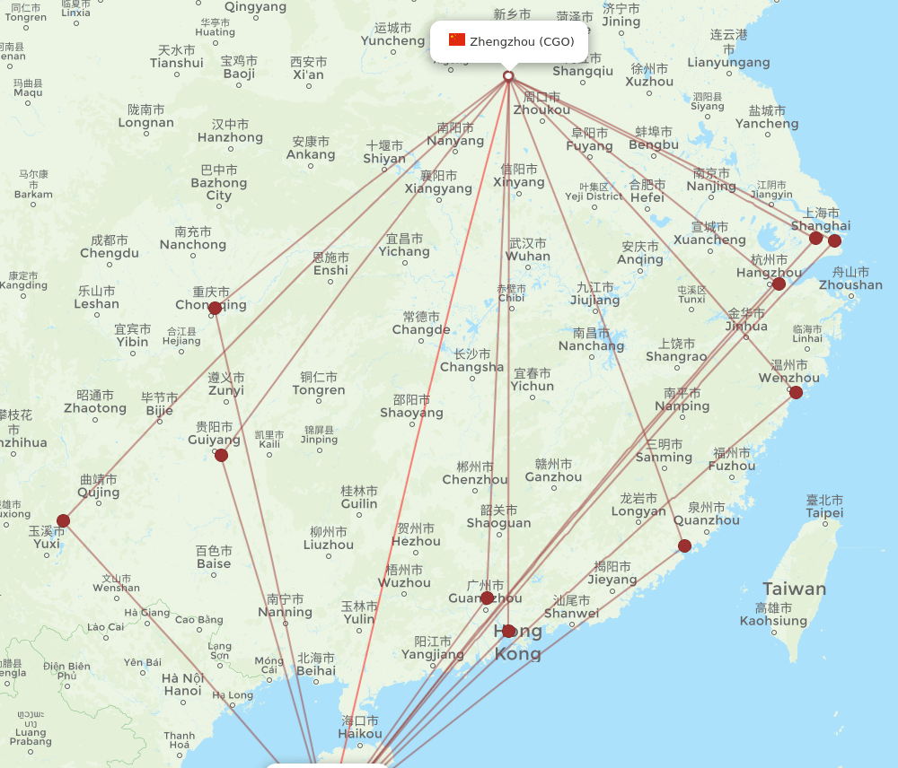 CGO-SYX flight routes