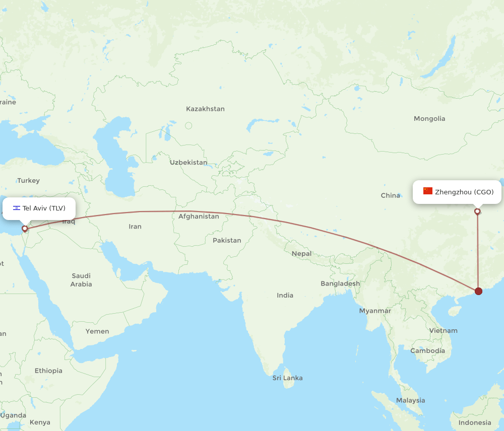 CGO-TLV flight routes