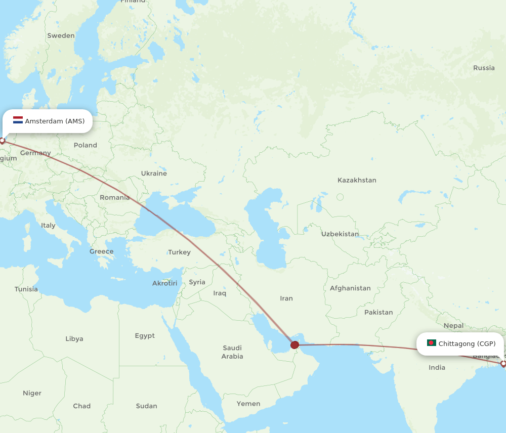 CGP-AMS flight routes