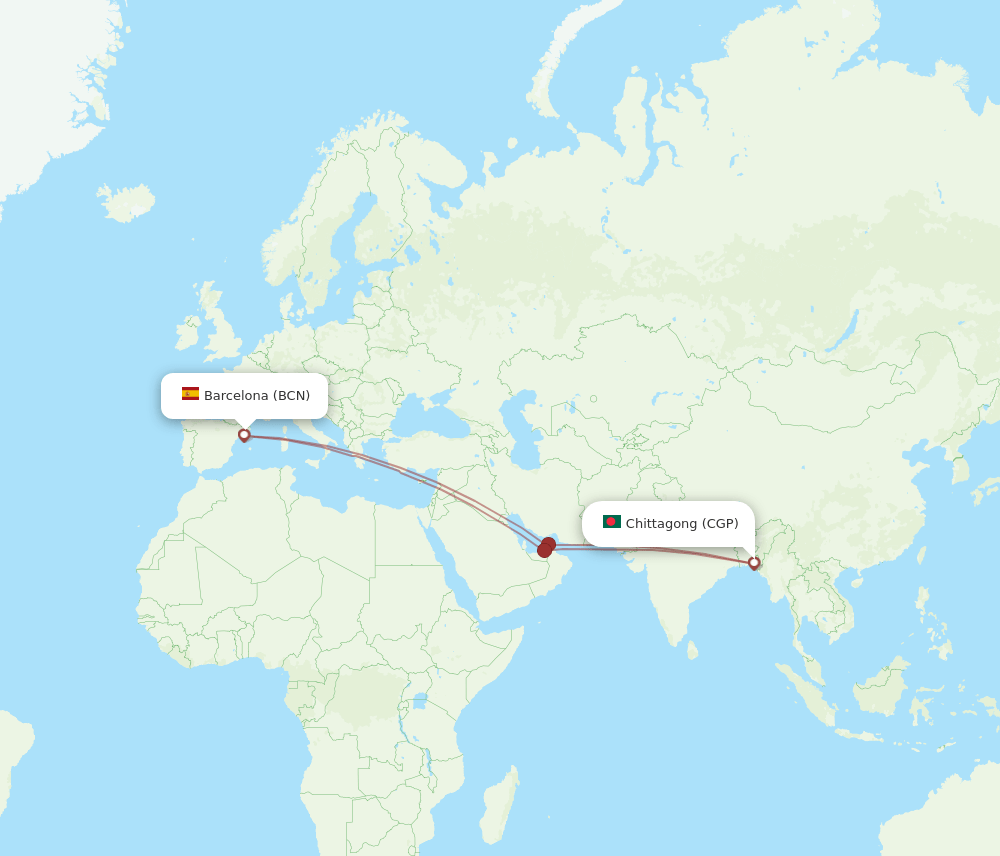 CGP-BCN flight routes