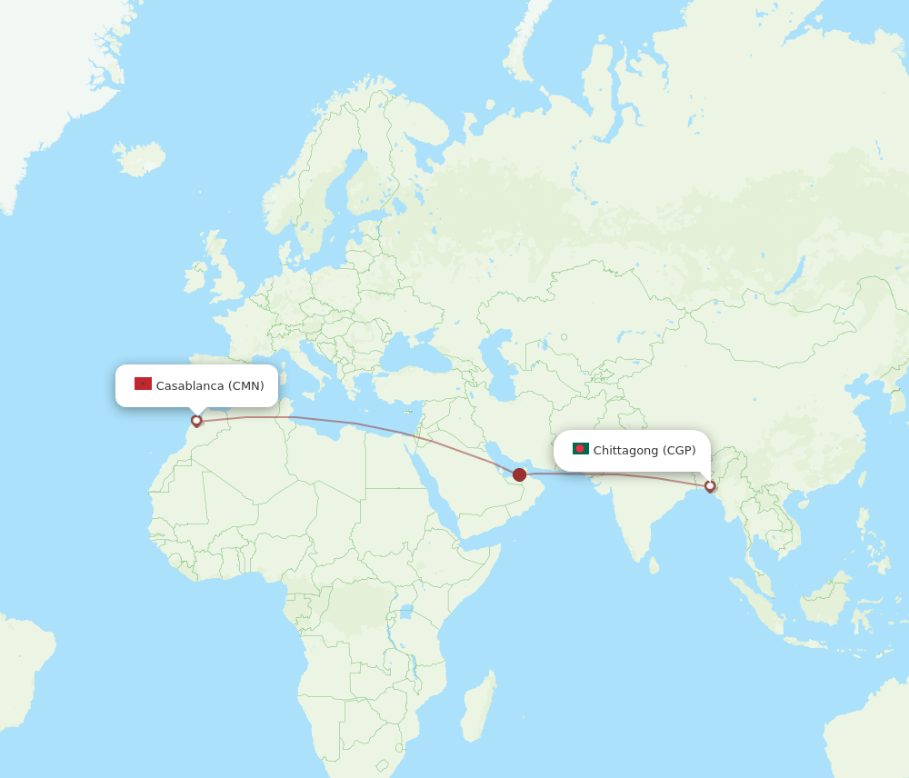 CGP-CMN flight routes