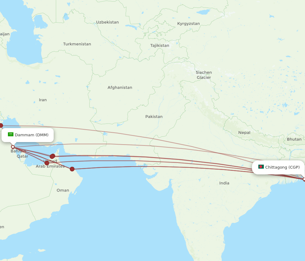 CGP-DMM flight routes