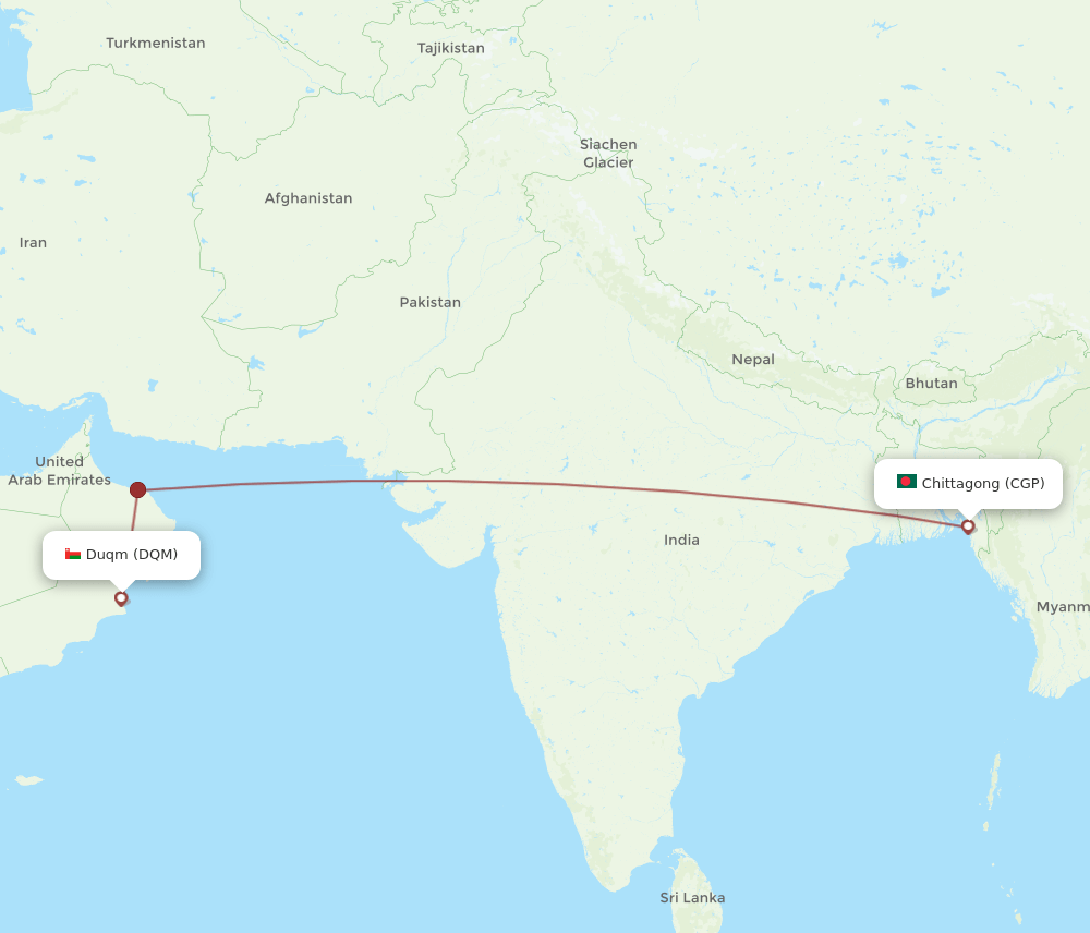 CGP-DQM flight routes