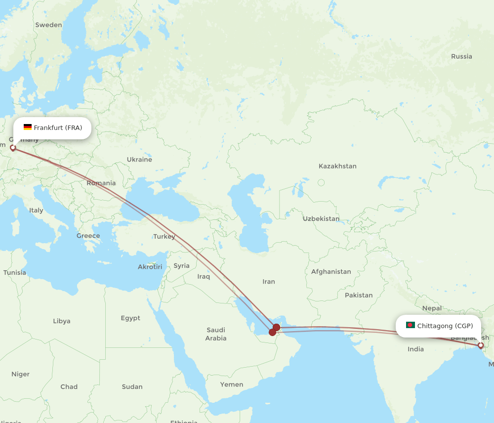 CGP-FRA flight routes