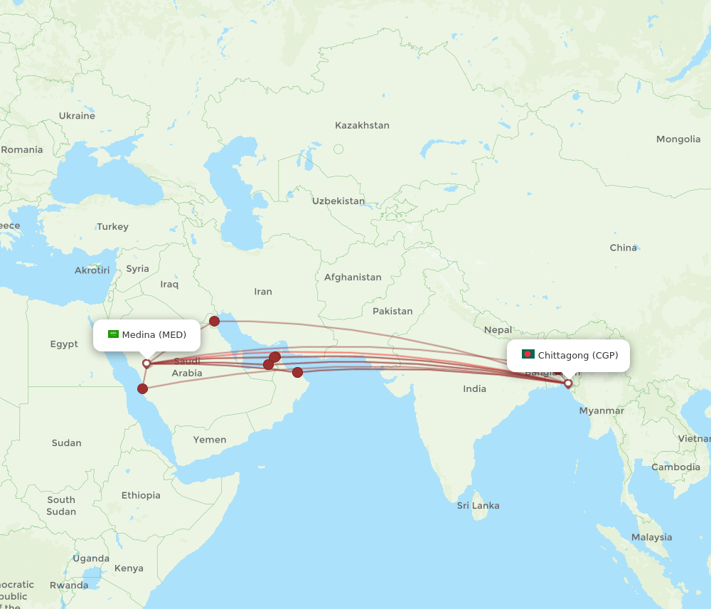 CGP-MED flight routes
