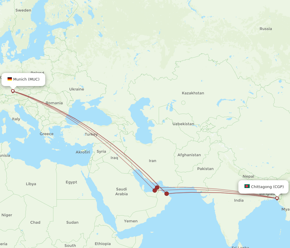 CGP-MUC flight routes