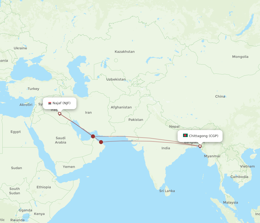 CGP-NJF flight routes