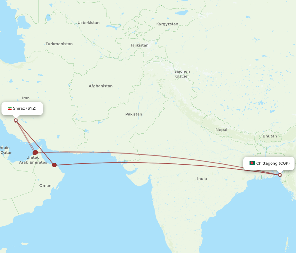 CGP-SYZ flight routes
