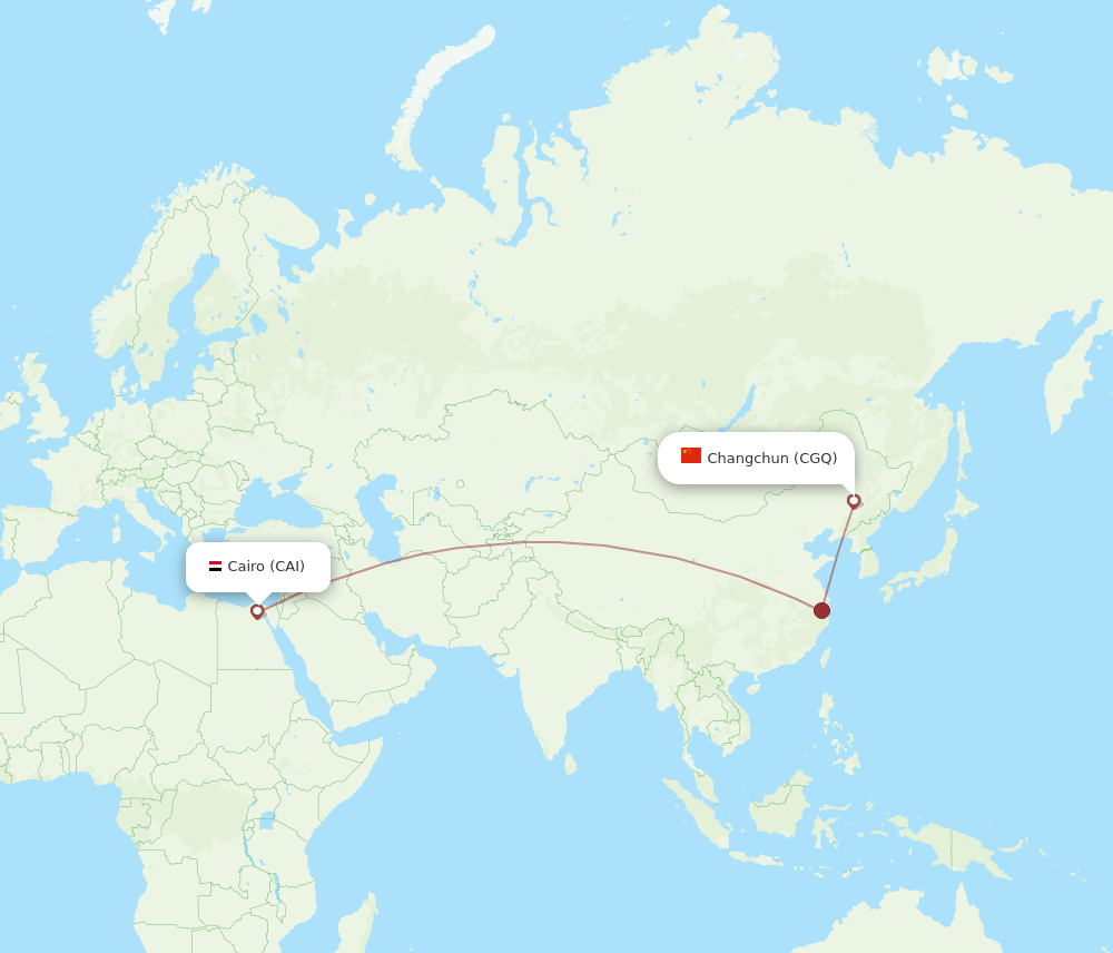 CGQ-CAI flight routes
